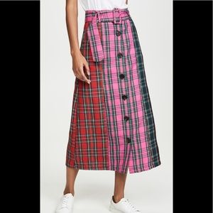 NWT English Factory colorblock plaid skirt